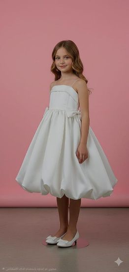 صورة فستان سهرة اناقة لؤلؤية تخطف الانظار